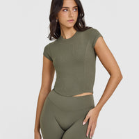 Mellow™ Rib Mid T-Shirt | Alpine Green