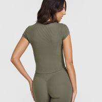 Mellow™ Rib Mid T-Shirt | Alpine Green