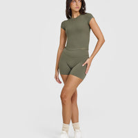 Mellow™ Rib Mid T-Shirt | Alpine Green