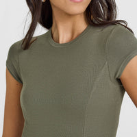 Mellow™ Rib Mid T-Shirt | Alpine Green