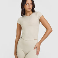 Mellow™ Rib Mid T-Shirt | Sand