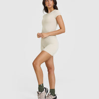 Mellow™ Rib Mid T-Shirt | Sand