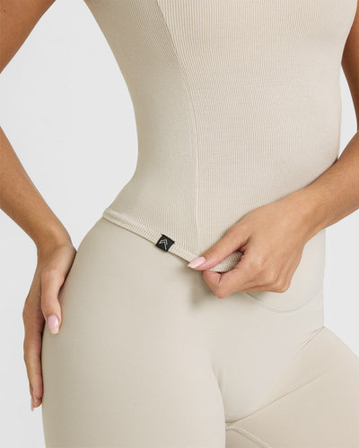 Mellow™ Rib Mid T-Shirt | Sand