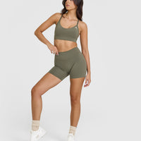 SoftMotion™ Shorts 6" with White Logo | Alpine Green