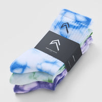 Tie Dye Crew Sock | Glaucous Blue/Iced Green/Iris Purple