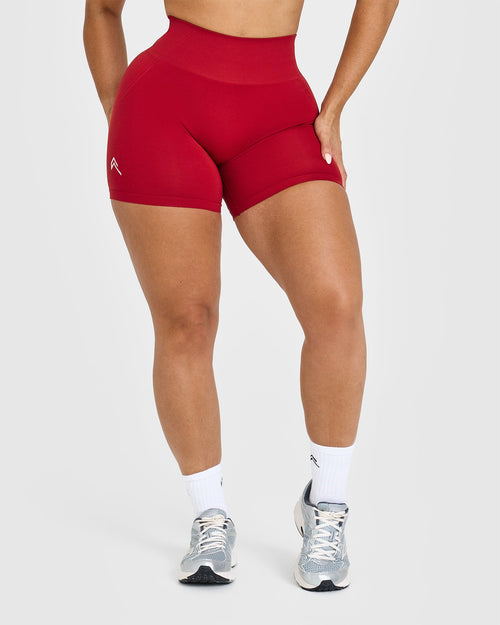 Oner Modal Effortless Seamless Shorts with White Logo | Toasted Red