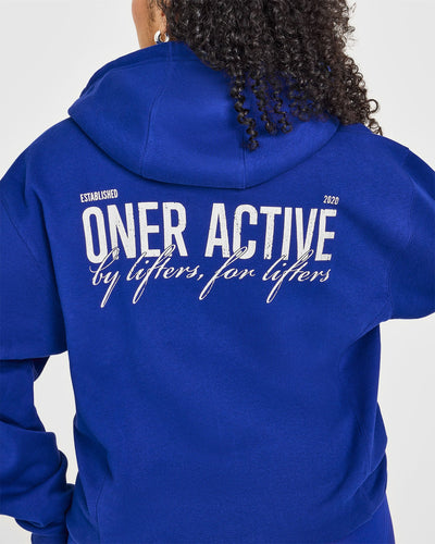 Foundations Zip Through Hoodie With Printed Graphic | Strong Blue