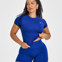 Go To Seamless Fitted Mid Top | Strong Blue