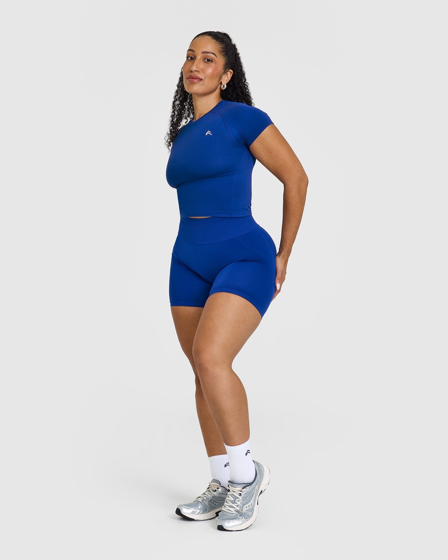 Go To Seamless Fitted Mid Top | Strong Blue