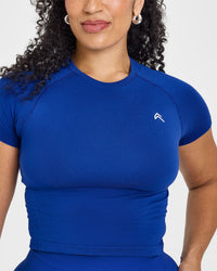 Go To Seamless Fitted Mid Top | Strong Blue