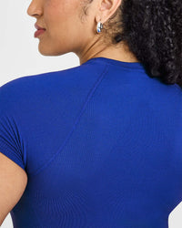 Go To Seamless Fitted Mid Top | Strong Blue