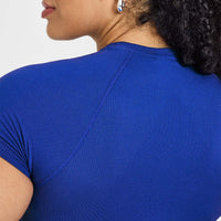 Go To Seamless Fitted Mid Top | Strong Blue