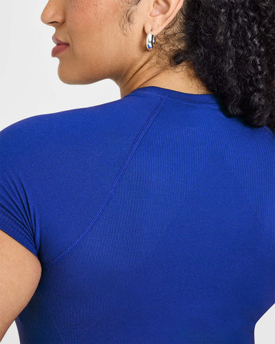 Go To Seamless Fitted Mid Top | Strong Blue
