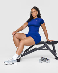 Go To Seamless Fitted Mid Top | Strong Blue