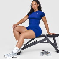 Go To Seamless Fitted Mid Top | Strong Blue