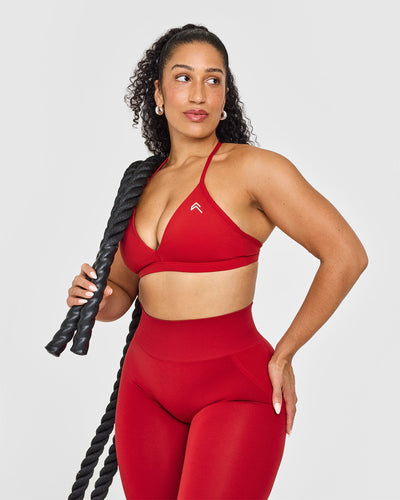Unified Ultra Micro V Neck Bralette | Toasted Red