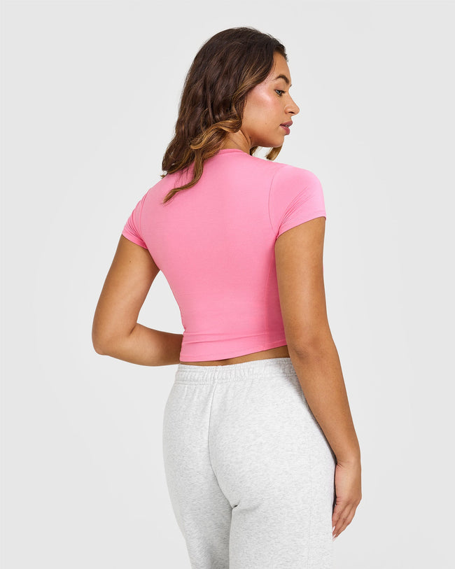 Mellowâ„¢ Soft Mid Short Sleeve T-Shirt | Peony Pink