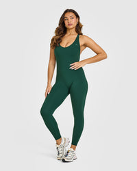 Unified Scoop Back All In One Long | Racing Green