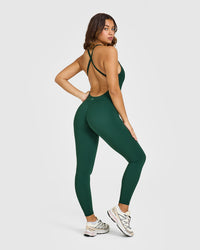 Unified Scoop Back All In One Long | Racing Green