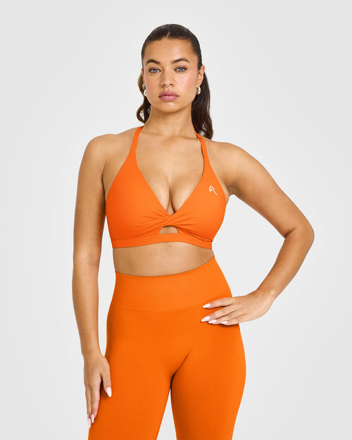 Oner Modal Unified Twist Sports Bra | Flame Orange