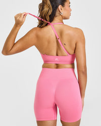 Unified Twist Sports Bra | Peony Pink