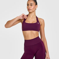 EasyLift™ Halter Bralette with White Logo | Ripe Fig