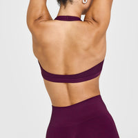 EasyLift™ Halter Bralette with White Logo | Ripe Fig