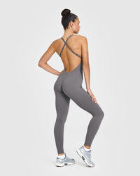 Unified Scoop Back All In One Long | Ash Grey