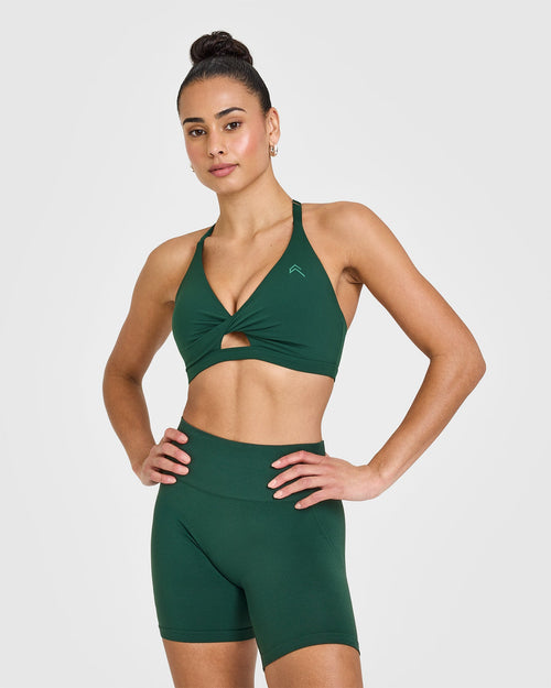 Oner Modal Unified Twist Sports Bra | Racing Green