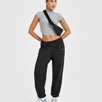 Mellowâ„¢ Rib Mid Mock Neck T-Shirt | Charcoal Marl