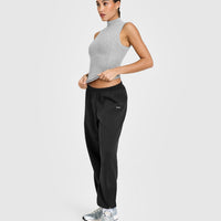 Mellow™ Rib Mock Neck Tank | Charcoal Marl