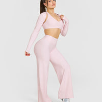 SoftMotion™ Long Sleeve Shrug with White Logo | Ballet Pink