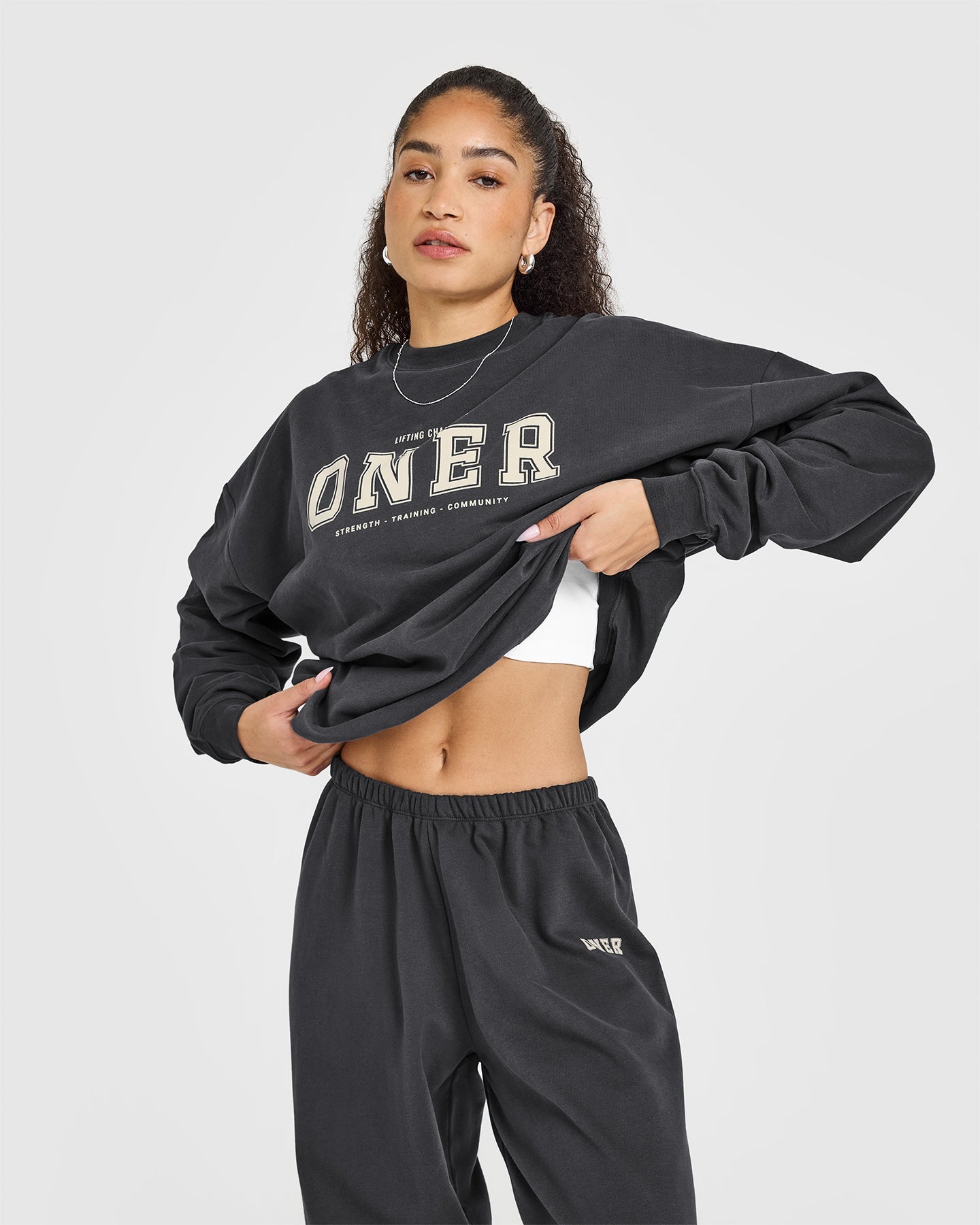 Lightweight Jogger with Printed Logo | Coal