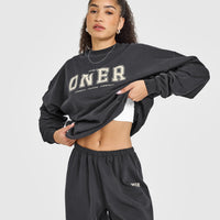 Lightweight Jogger with Printed Logo | Coal