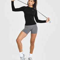 Go To Seamless Fitted Long Sleeve Top | Black