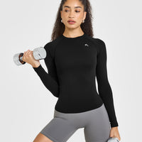 Go To Seamless Fitted Long Sleeve Top | Black