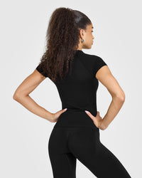 Go To Seamless Fitted Top | Black
