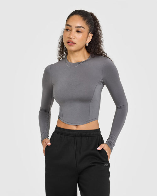 Oner Modal Mellowâ„¢ Soft Mid Long Sleeve Top | Ash Grey