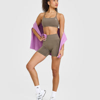 Everyday Cross Over Bralette | Moss Brown