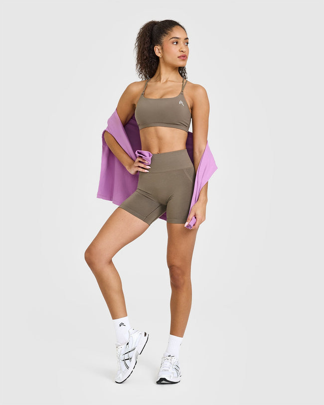 Everyday Cross Over Bralette | Moss Brown