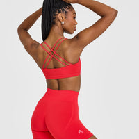 Everyday Cross Over Bralette | Muscle Mommy Red