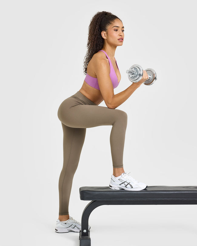 Unified High Waisted Leggings | Moss Brown