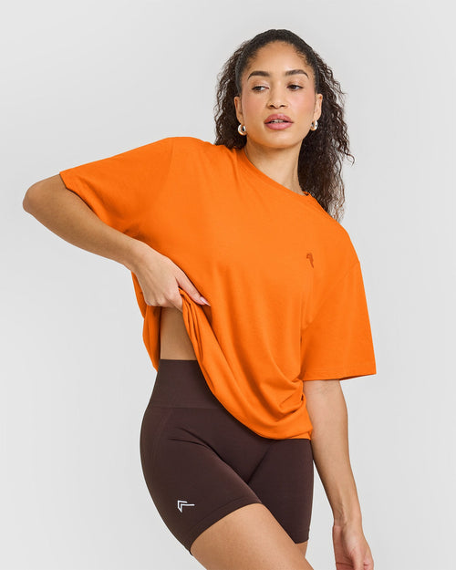Oner Modal Classic Oversized Lightweight T-Shirt | Flame Orange