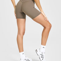 Unified High Waisted Shorts 6" | Moss Brown