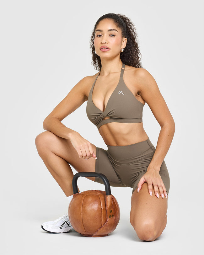 Unified High Waisted Shorts 6" | Moss Brown