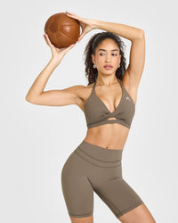 Unified Twist Sports Bra | Moss Brown