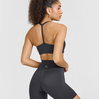 Timeless Square Neck Sports Bra | Coal