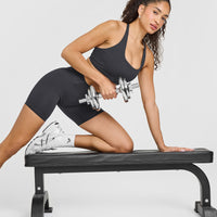 Timeless Square Neck Sports Bra | Coal