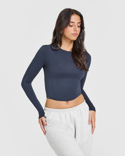 Mellow™ Soft Mid Long Sleeve Top | True Blue