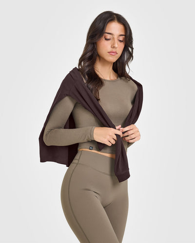 Mellow™ Soft Mid Long Sleeve Top | Moss Brown